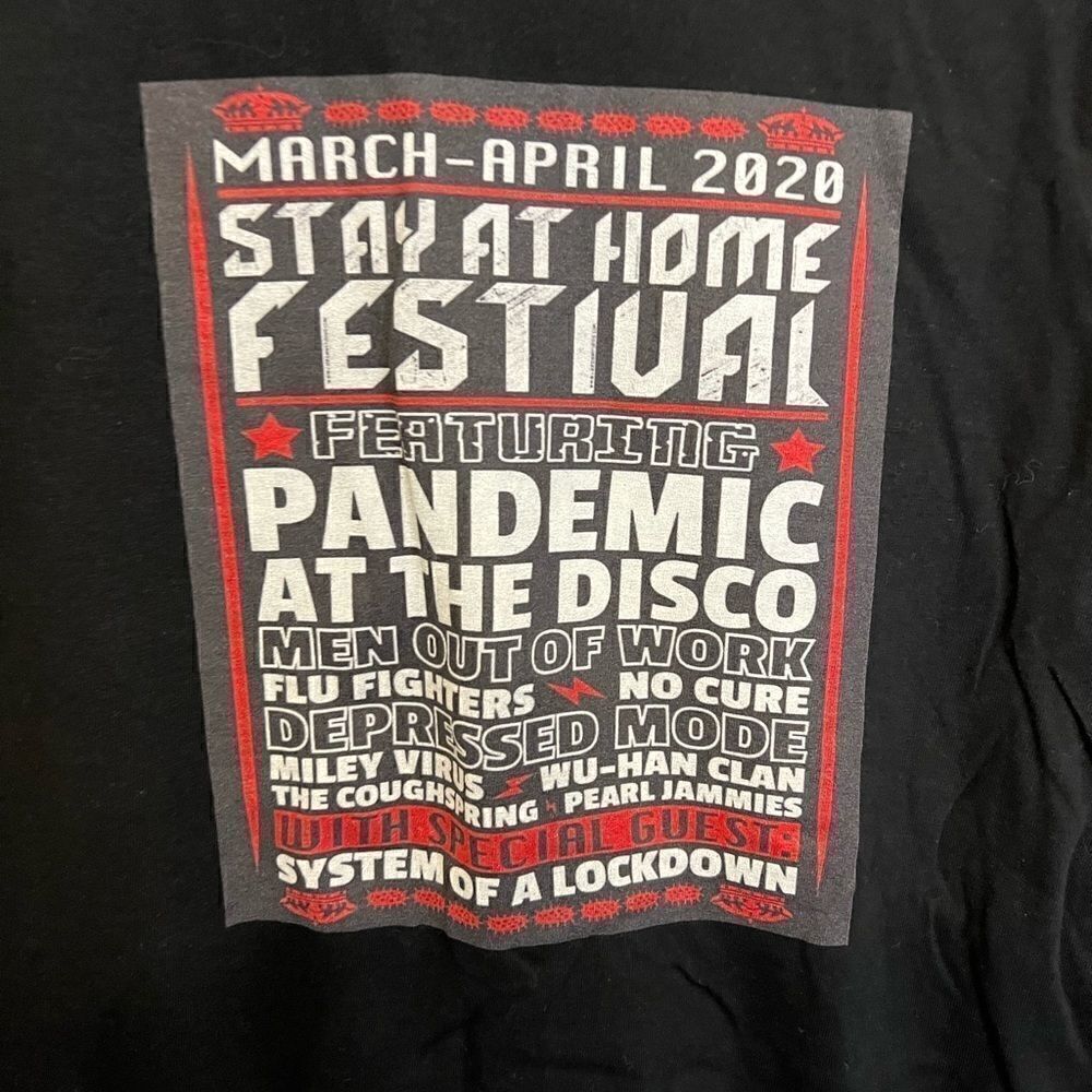 Funny Stay At Home concert festival. Size L. Pandemic At The Disco!